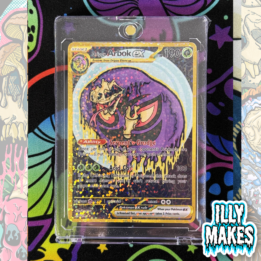 Custom Drippy Arbok Skeleton EX Trading Card