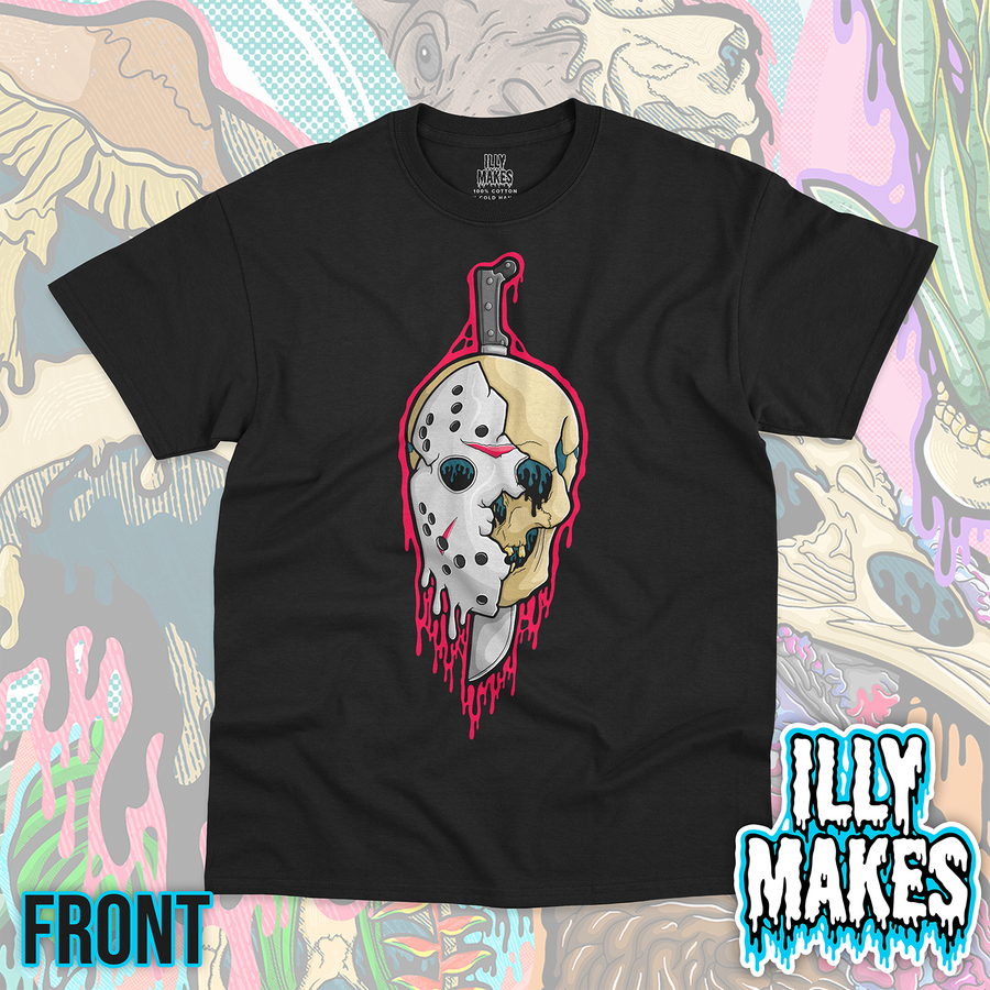 Drippy Hockey Mask Skull Tee