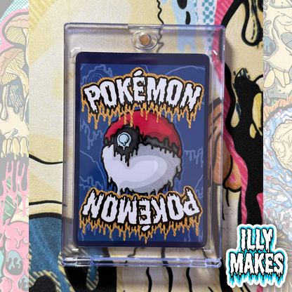 Custom backing art sealed inside a clear magnetic slab case for collecting and display.